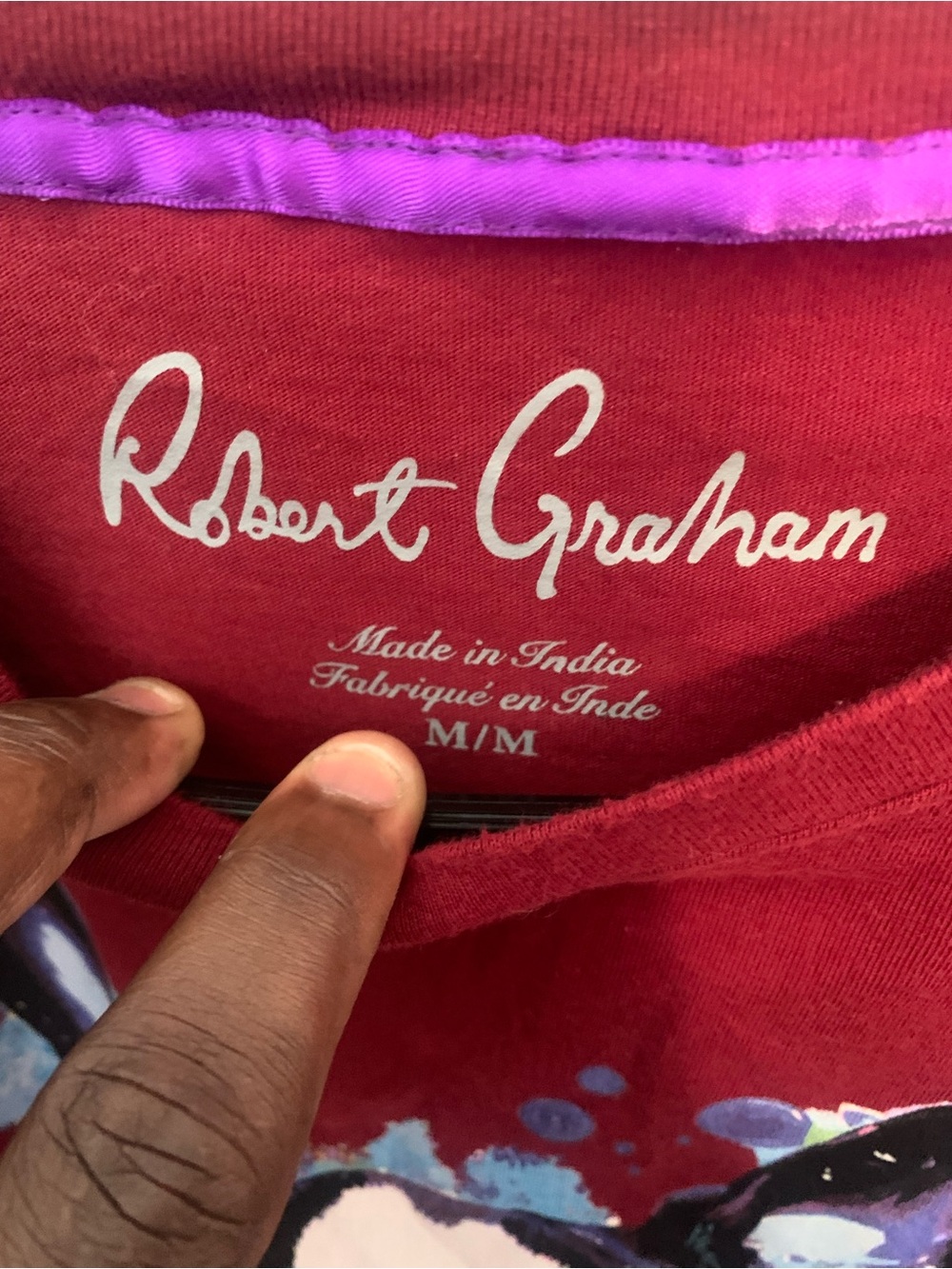 Robert Graham Deep Red Short Sleeve Tee with Interior Tags